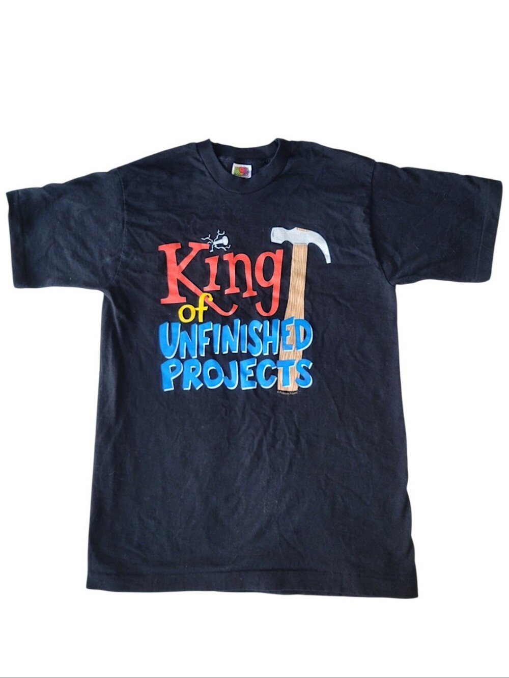 Vintage Hanes Funny Tshirt King Of Unfinished Projects Adult Cotton Medium